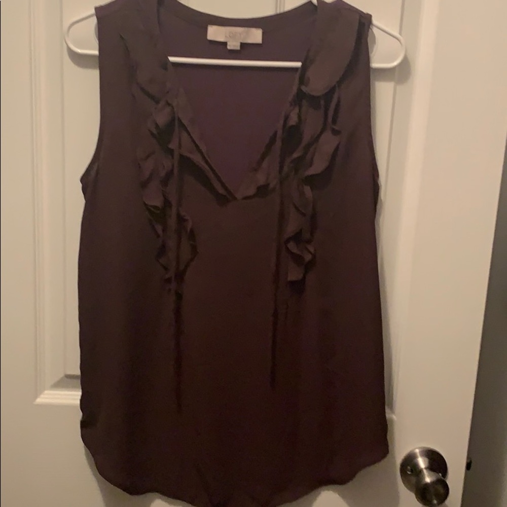 Ann Taylor Loft purple sleeveless blouse